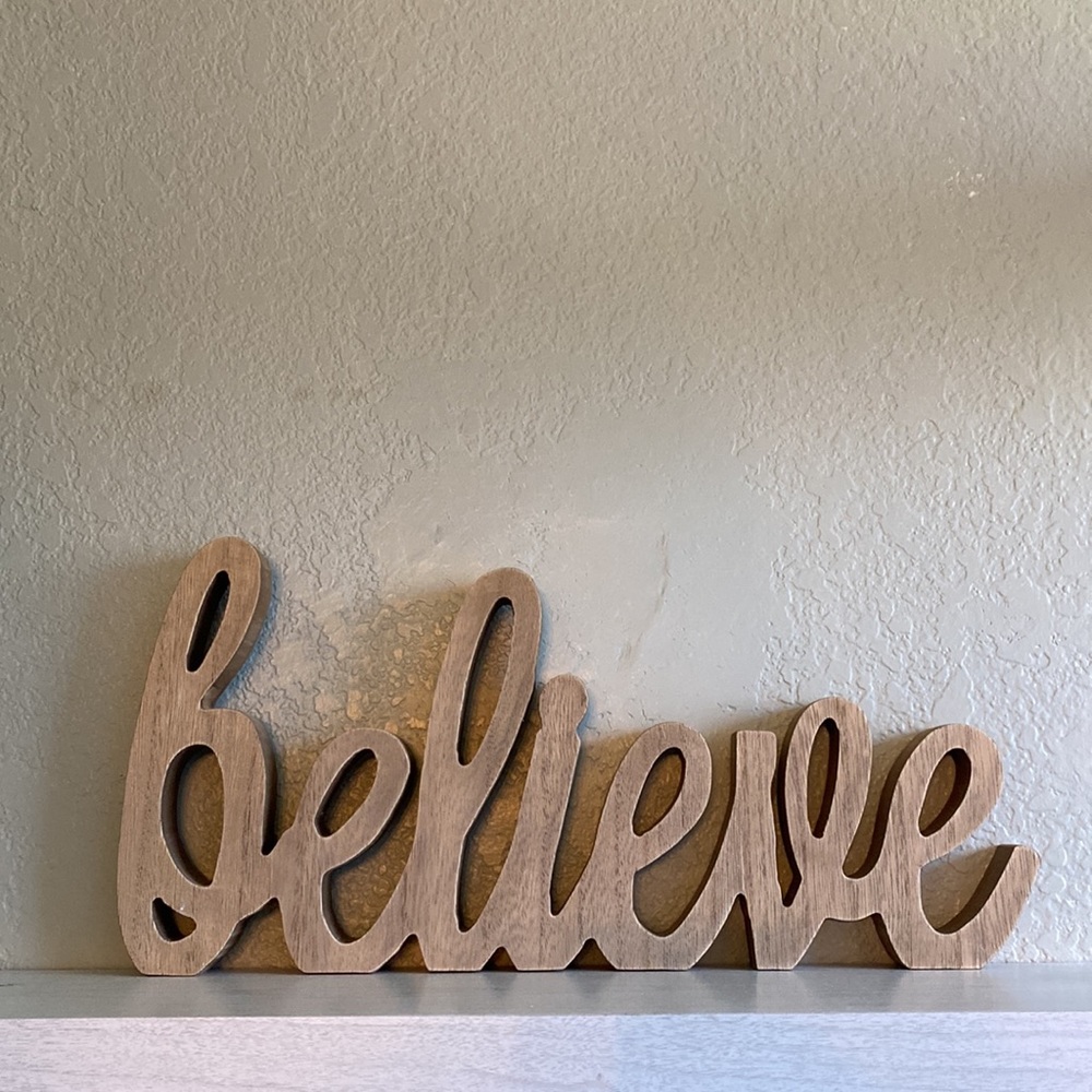 Believe Word Sign